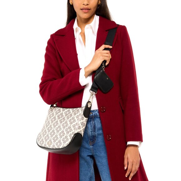 New Kate Spade Signature Spade Flower Large Crossbody Black Multi - Picture 3 of 5